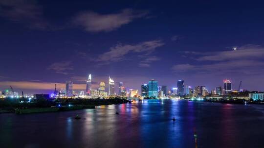 城市夜景延时风景夜空唯美自然