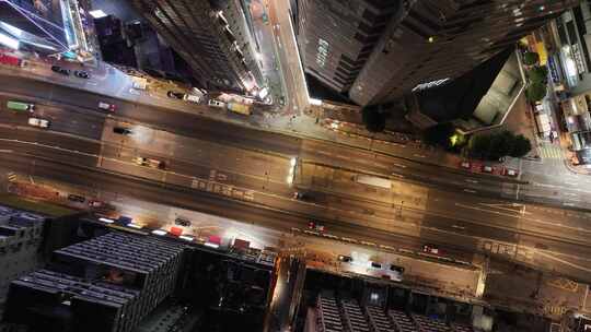 香港铜锣湾夜景航拍