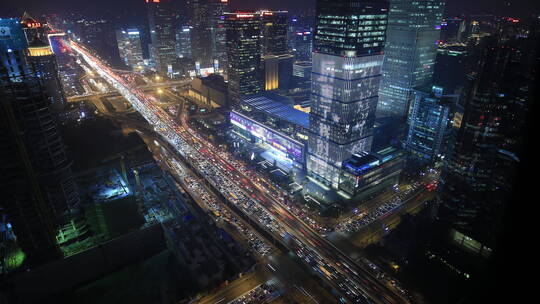 北京 国贸 夜景 延时 2-6D