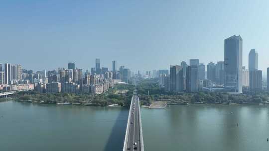 惠州市惠州大桥航拍合生大桥城市建筑风光
