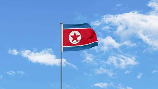朝鲜国旗视频素材模板下载