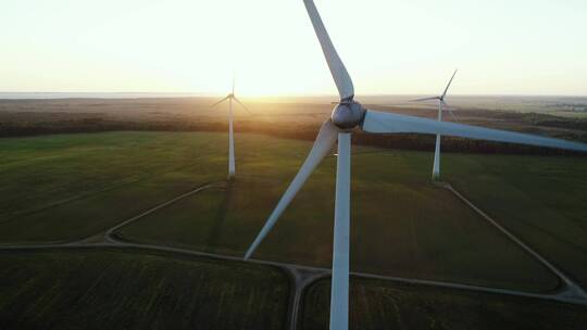 风能 风电 风力发电 风车 新能源 航拍视频素材模板下载