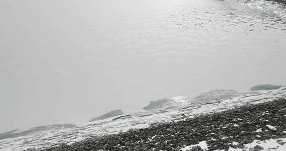 冰冻，湖，雪，山