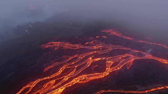 熔岩，火山，烟雾，喷发