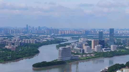 广州官洲生物岛航拍空镜