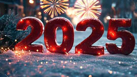 2025数字新年春节蛇年背景光效