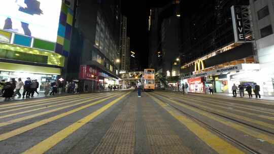 香港斑马线夜景视频素材模板下载