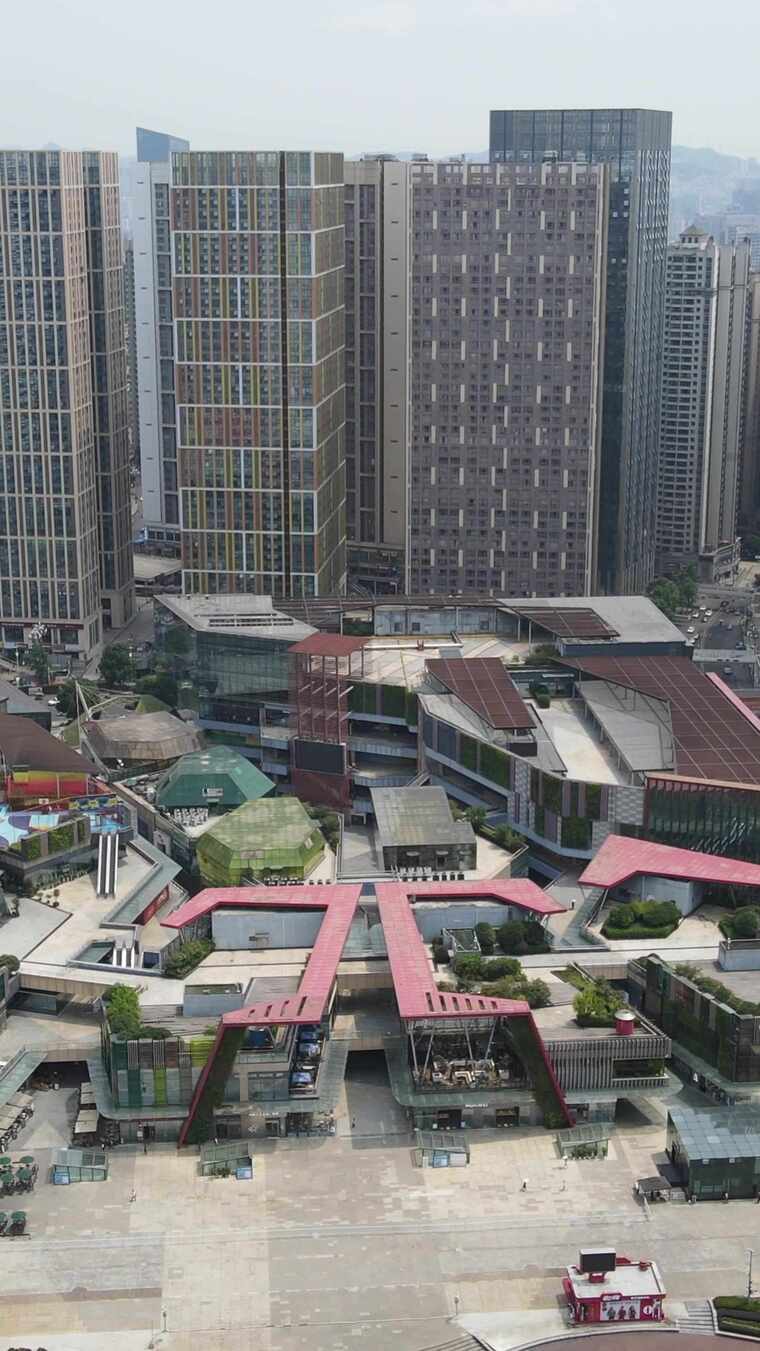 城市商业区高楼俯瞰景象