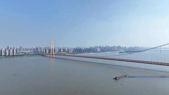 武汉杨泗港长江大桥航拍