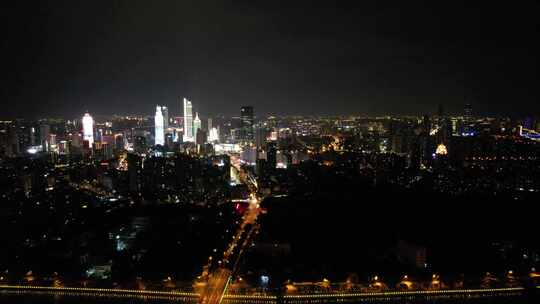 江苏无锡城市夜景灯光航拍