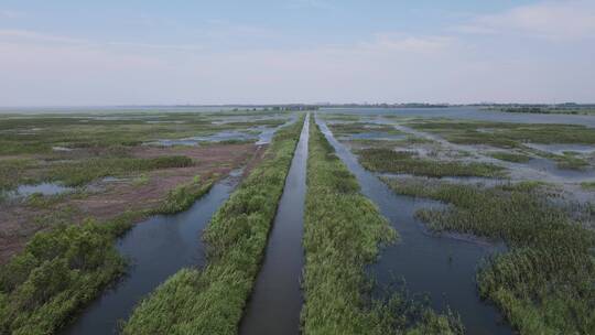 航拍自然风光城市高楼建筑桥梁交通河流