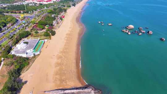 东海大海海边海水海浪沙滩海滩航拍风景唯美