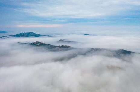 蓝天白云高山云海风景云雾背景短片视频素材