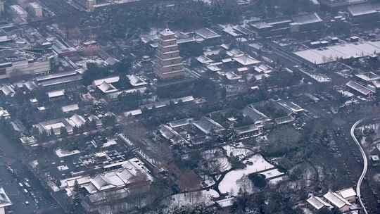 西安大雁塔雪景