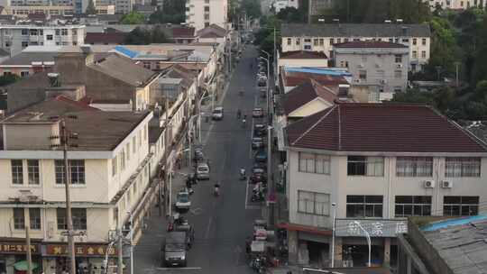 南京老城镇街道航拍