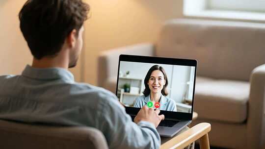 商务人士视频会议远程居家办公视频
