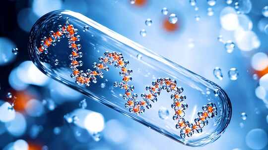 药物制药科技药品分子链水分子胶囊