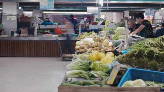 商贸市场 人流 菜市场视频素材模板下载