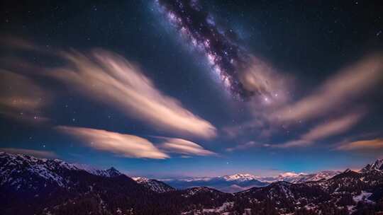 雪山星空壮丽全景