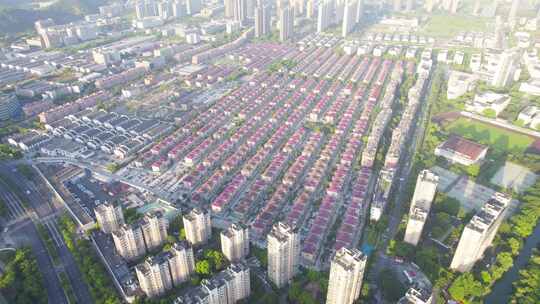 杭州滨江东冠社区城中村城市居住小区航拍