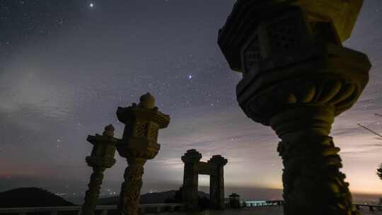 湖北天台山星空银河延时