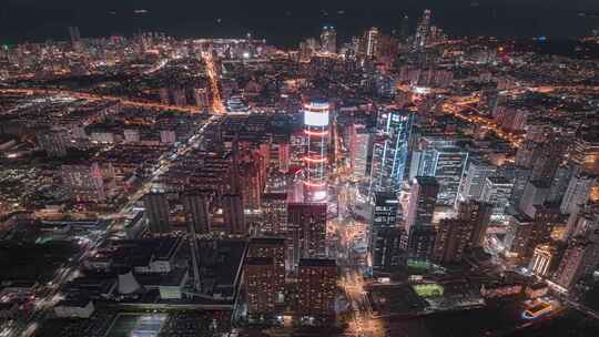 青岛市北区夜景延时