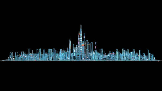 4K智慧玻璃城市生长视频03-透明通道