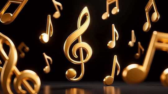 360度循环金色音符4K