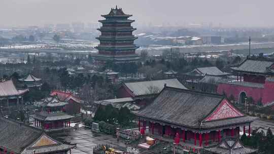 赵公明财神庙雪景