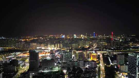 航拍珠海城市夜景