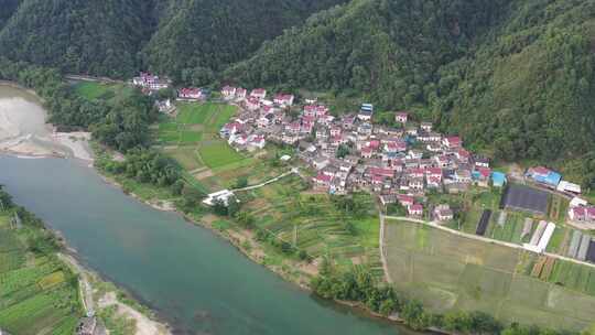 池州秋浦河风光航拍素材