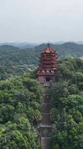 四川德阳钟鼓楼竖版航拍