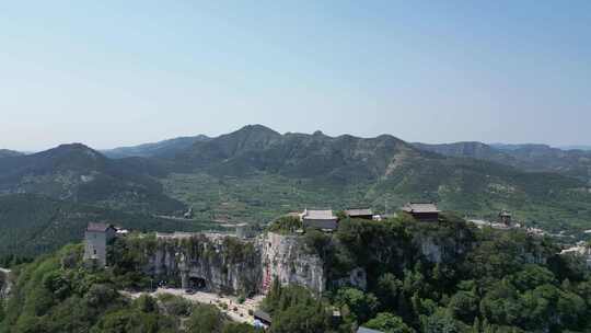 航拍山东潍坊青州云门山风景区