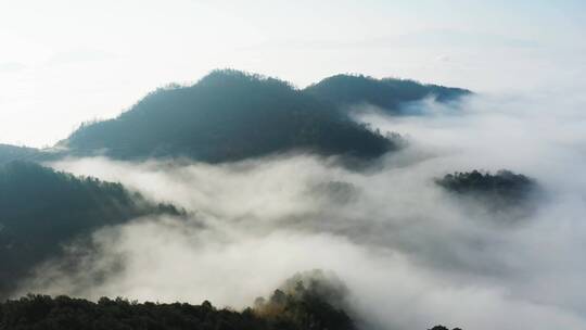 江南群山山峰云海晨曦航拍