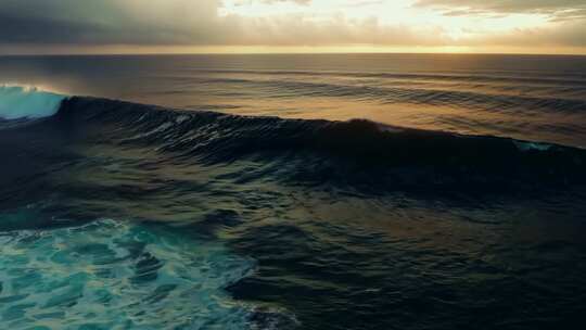 4k海浪翻滚电影感超广角水花飞向空中