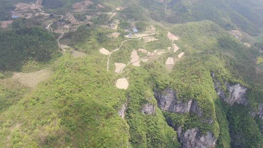 航拍大好河山青山绿水连绵山脉