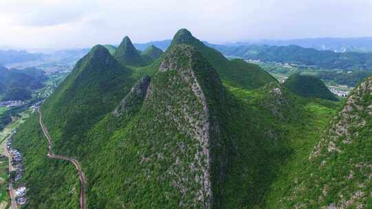 贵州黔西南兴义万峰林景区田园风光风景航拍