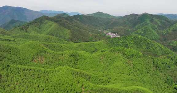 杭州余杭黄湖王位山春天航拍