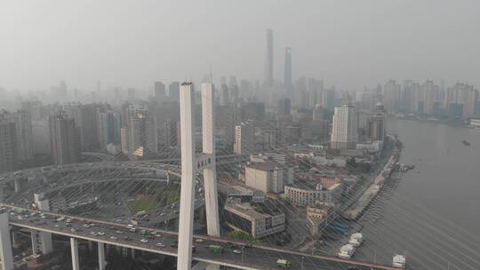 上海南浦大桥航拍 原素材未调色