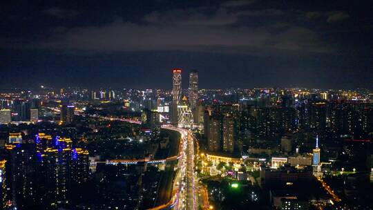 昆明碧鸡名城楼顶航拍昆明城市夜景