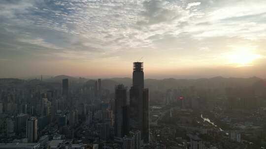 航拍贵阳大景贵阳城市天际线