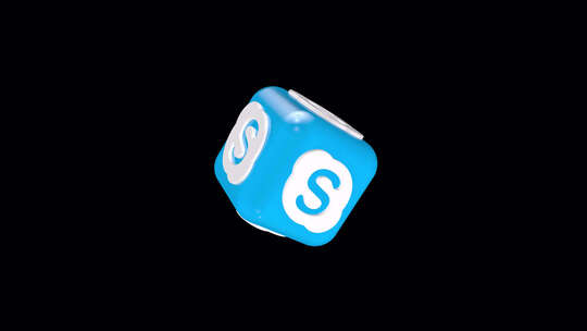 3D盒子上的Skype图标视频素材模板下载