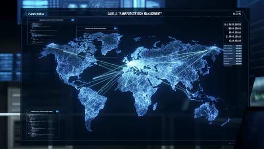 科技感世界地图数据展示素材