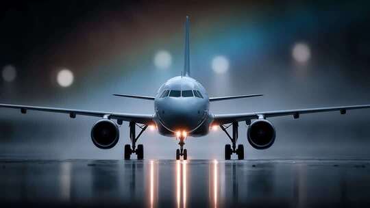 逐梦蓝天起飞瞬间机场跑道上的速度与激情