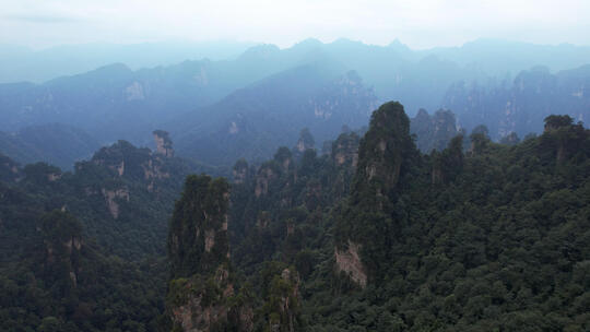 航拍湖南张家界武陵源杨家寨奇山异峰