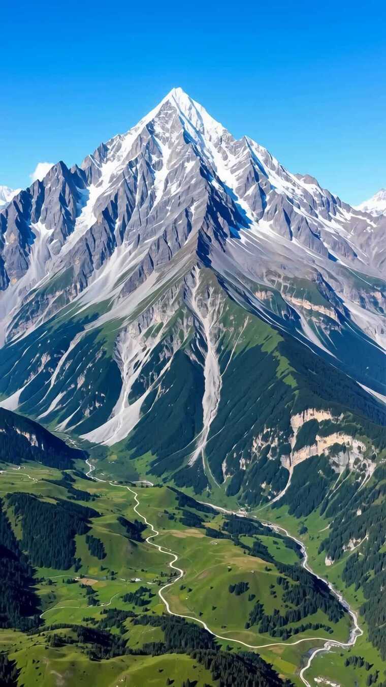 雪山自然风光全景