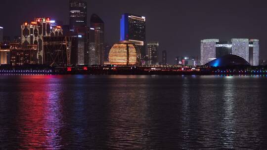 杭州钱江新城城市阳台夜景