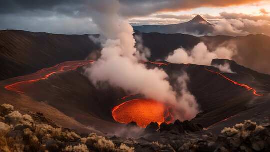 火山喷发自然景观