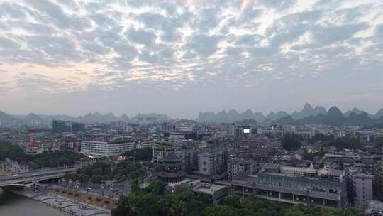 桂林城市大景航拍