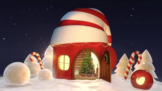 圣诞节城堡庆祝清新动感童话AE模板